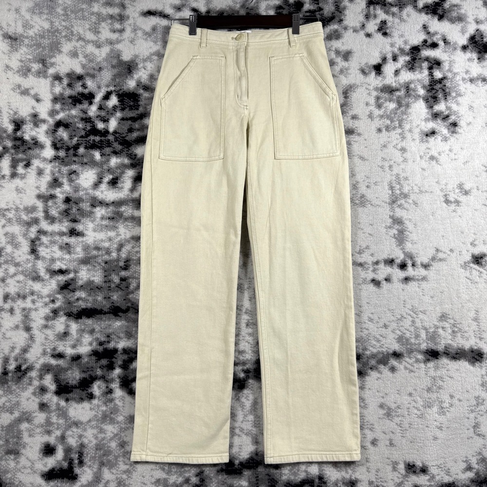 Wilfred Free Beige Utility Pants Size 4 High Waist Straight Legโ Stretch Comfort